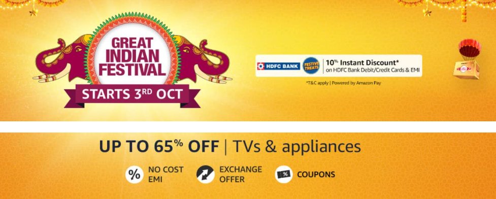 Amazon Great Indian Sale 2021 TVs & Appliances offers and deals